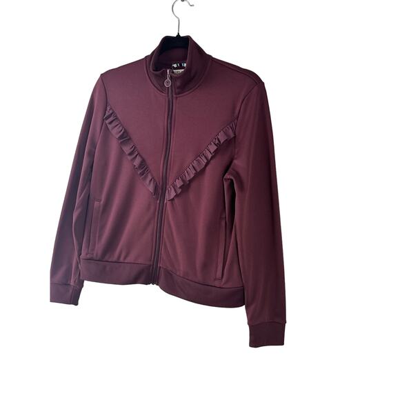 TORY BURCH Sport Tonal Ruffle-Trim Track Jacket - Large - Picture 7 of 8